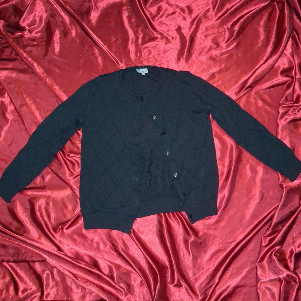 Jenevieve Black Quilted Cardigan